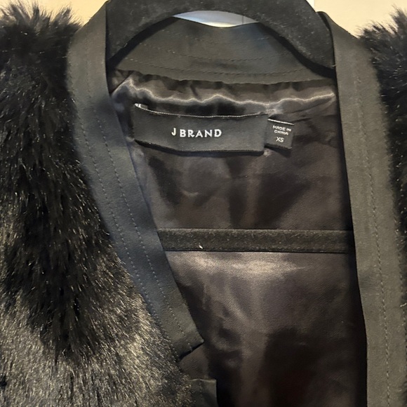J Brand Black Faux Fur Bomber Jacket - Picture 14 of 16
